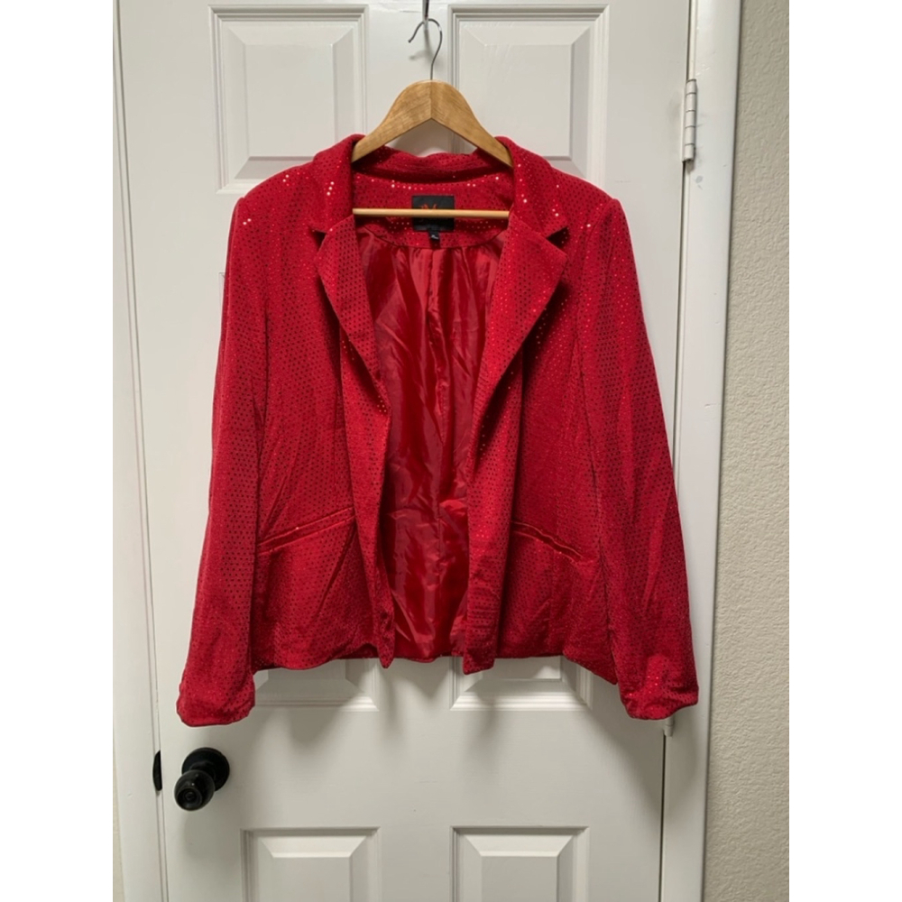 B01-Women's JM Studio by John Meyer Blazer XL Red